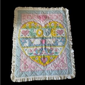 Baby Blanket Comforter Quilt Love Heart Rocking Horse Rabbit Lamb Spring Flower